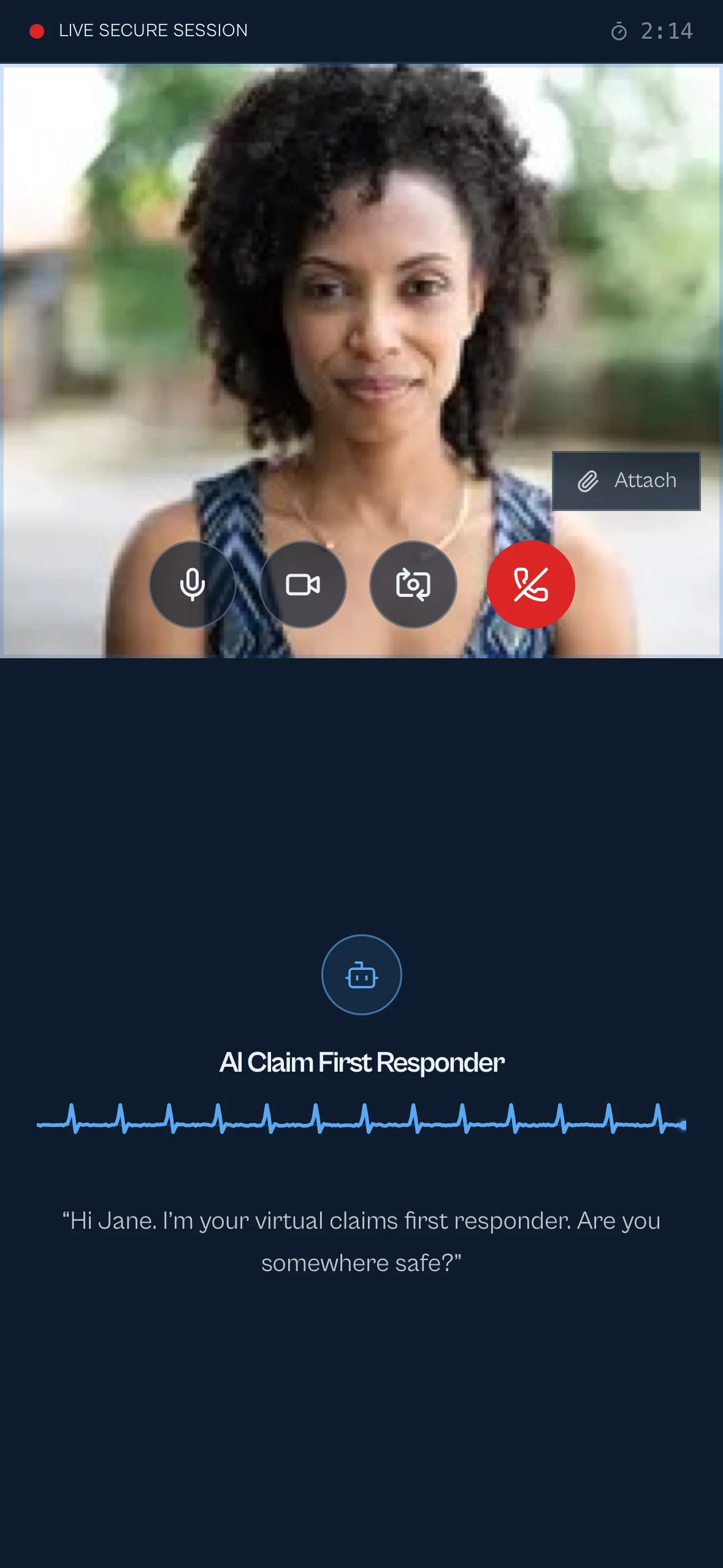 The claimant's side: the live interview on a phone